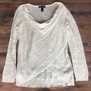 INC White Crop Front Sweater